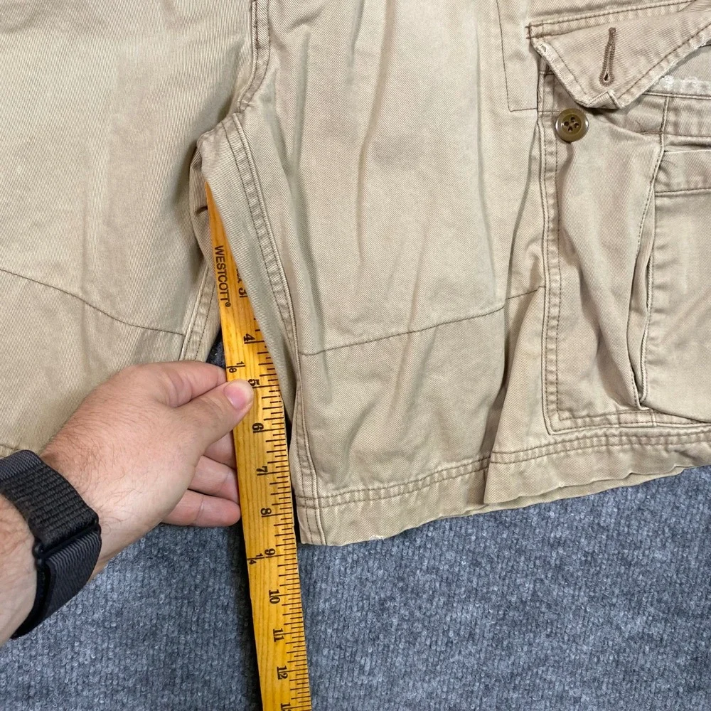 American Eagle Mens Khaki Cargo Shorts Size 29 Tan Cotton Drawstring Utility